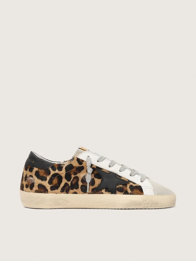 Super-Star para mujer en piel con estampado de leopardo