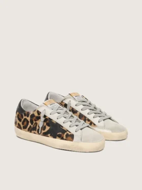 Super-Star para mujer en piel con estampado de leopardo
