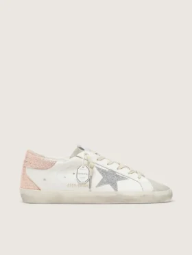 Super-Star para mujer en piel con estrella de cristales Swarovski y lengüeta en el talón