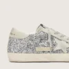 Super-Star para mujer en purpurina plateada con estrella de ante gris hielo