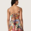 Top de algodón para mujer con estampado multicolor