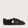 True-Star para hombre en ante negro con cristales Swarovski y estrella de cuero negro