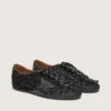 True-Star para hombre en ante negro con cristales Swarovski y estrella de cuero negro