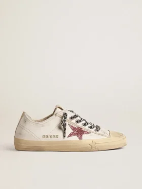 V-Star con estrella rosa brillante y lengüeta del talón de piel metalizada