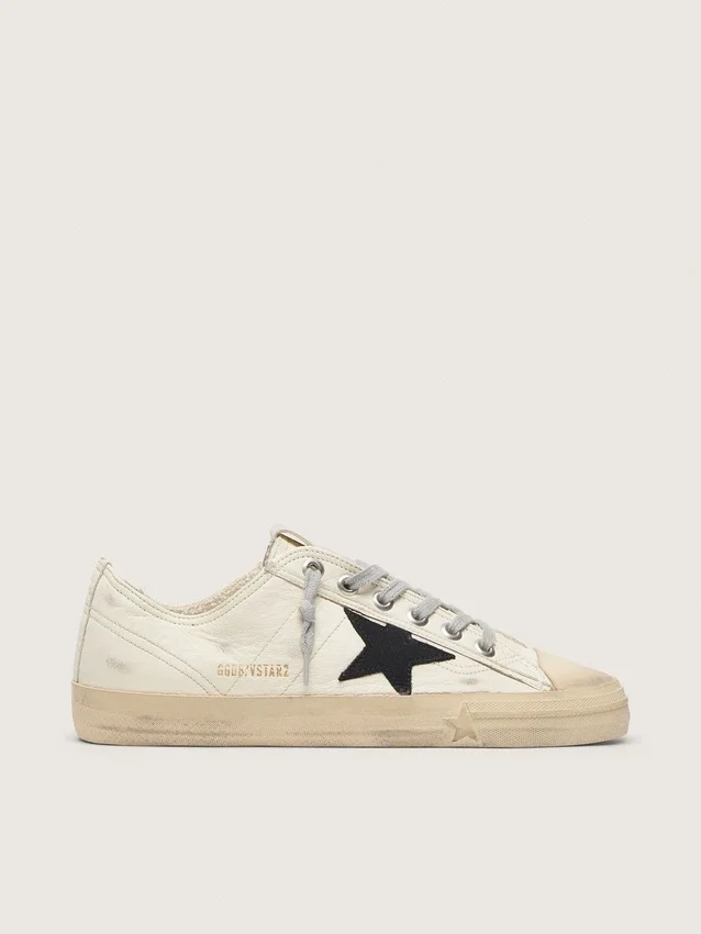 V-Star en piel napa con estrella de nubuck negro