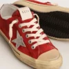 V-Star para hombre en ante rojo oscuro con estrella plateada y lengüeta en el talón