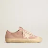 V-Star para mujer en ante rosa con estrella de piel color crema