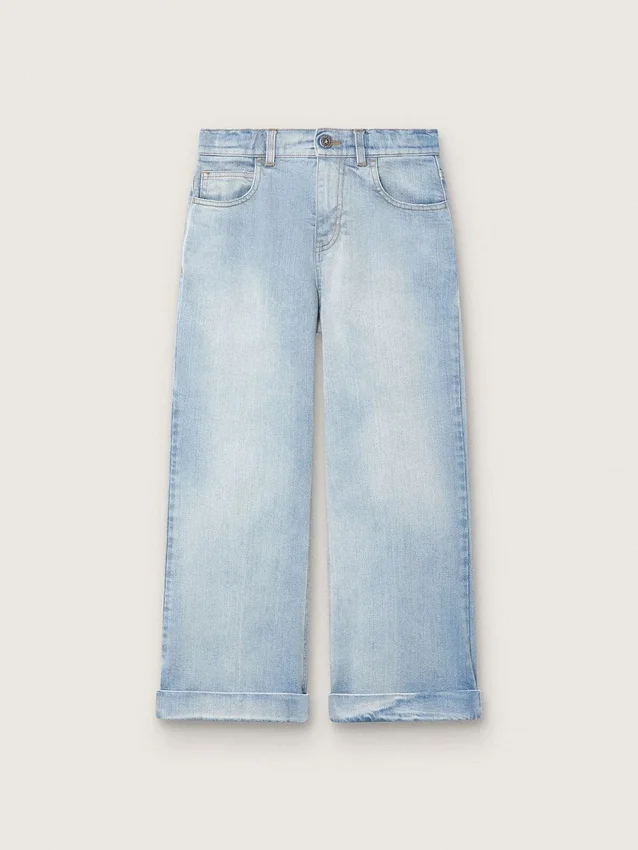 Vaqueros bootcut para niñas de Golden en denim azul claro con logotipo bordado