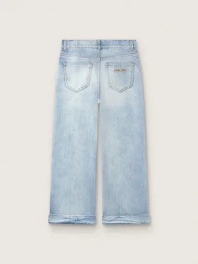 Vaqueros bootcut para niñas de Golden en denim azul claro con logotipo bordado