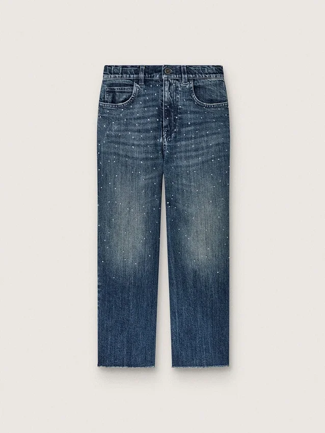 Vaqueros bootcut para niñas «Journey» en denim azul con pedrería degradada