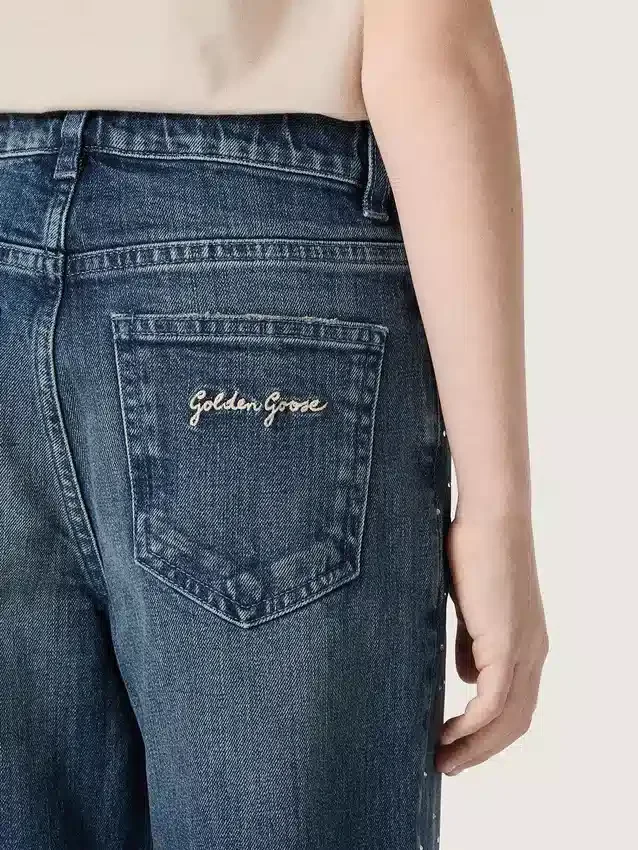Vaqueros bootcut para niñas «Journey» en denim azul con pedrería degradada