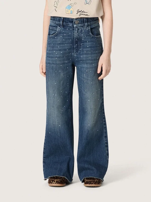 Vaqueros bootcut para niñas «Journey» en denim azul con pedrería degradada