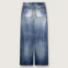 Vaqueros «boyfriend» de mujer en denim azul con estampado de archivo