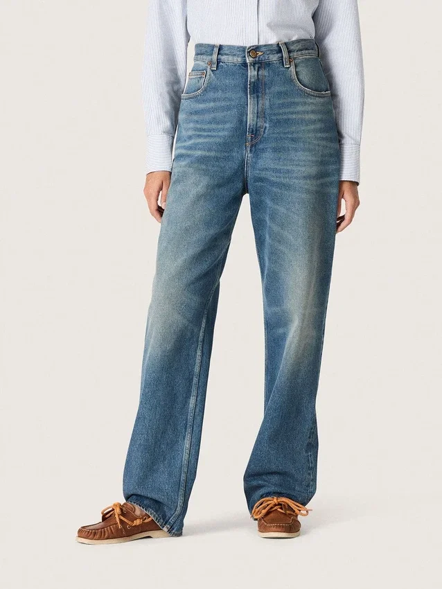 Vaqueros «boyfriend» para mujer de Golden en denim azul claro lavado a la piedra