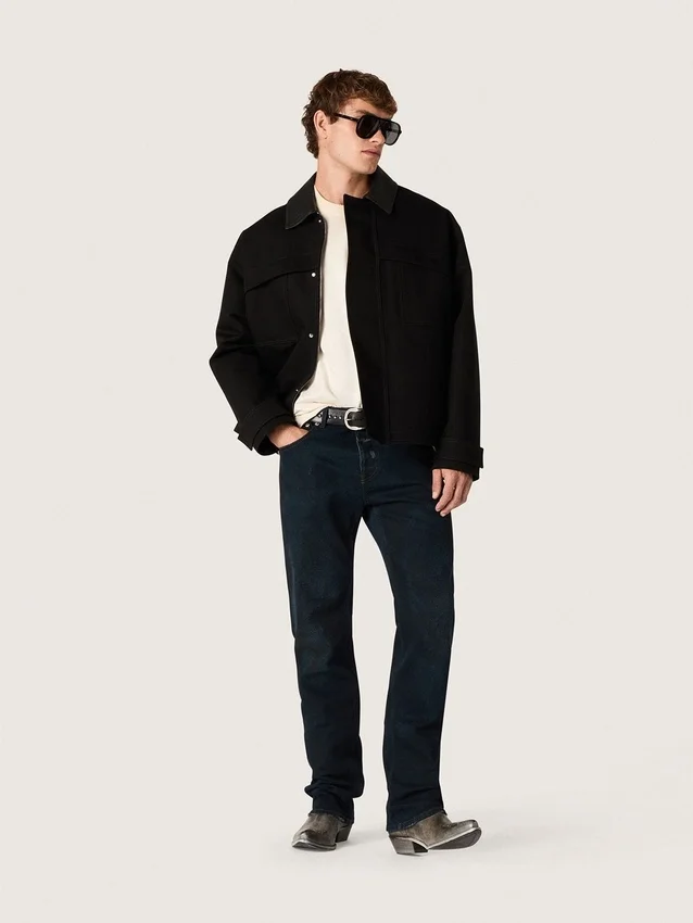 Vaqueros de corte ajustado para hombre en denim elástico índigo oscuro