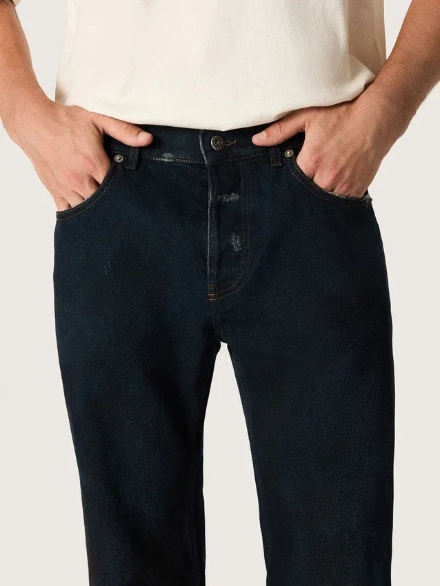 Vaqueros de corte ajustado para hombre en denim elástico índigo oscuro