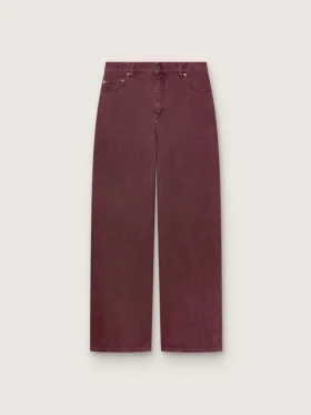 Vaqueros de mujer en denim burdeos