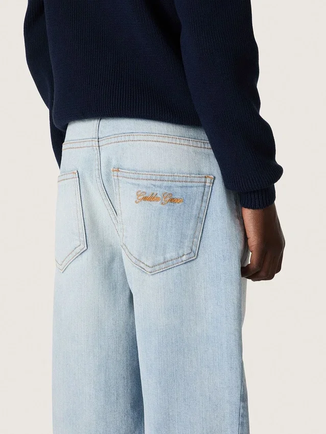 Vaqueros «Golden» para niños en denim azul claro con logotipo bordado