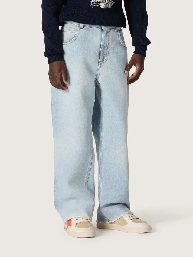 Vaqueros «Golden» para niños en denim azul claro con logotipo bordado
