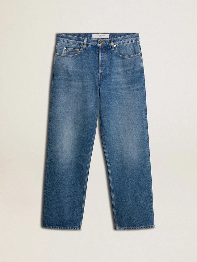 Vaqueros holgados de lavado medio azul