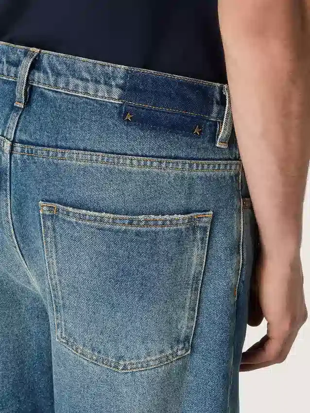 Vaqueros holgados de lavado medio azul