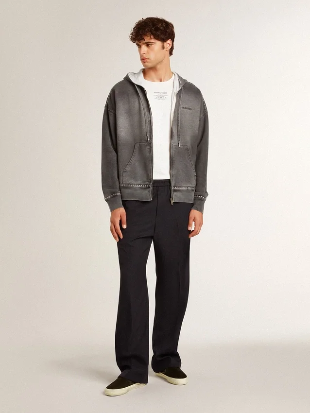 VCE Penstar para hombre en ante negro con lengüeta del talón de piel negra
