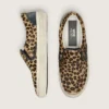 VCE Penstar para hombre en piel de potro con estampado de leopardo y lengüeta trasera de cuero negro