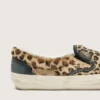 VCE Penstar para hombre en piel de potro con estampado de leopardo y lengüeta trasera de cuero negro