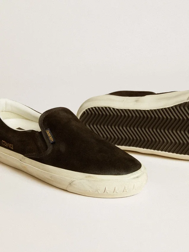 VCE Penstar para mujer en ante negro con lengüeta trasera de piel negra