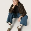 VCE Penstar para mujer en piel de potro con estampado de leopardo y lengüeta trasera de cuero negro