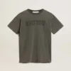 Vestido camiseta gris para mujer con acabado desgastado