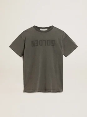 Vestido camiseta gris para mujer con acabado desgastado