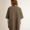 Vestido camiseta gris para mujer con acabado desgastado
