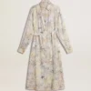 Vestido de camisa de mujer con estampado floral de lentejuelas multicolor