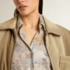 Vestido de camisa de mujer con estampado floral de lentejuelas multicolor
