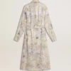 Vestido de camisa de mujer con estampado floral de lentejuelas multicolor