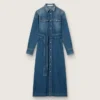 Vestido de camisa de mujer de denim con cinturón