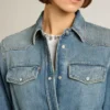 Vestido de camisa de mujer de denim con cinturón