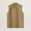 Vestido de camisa de mujer en denim color arena con detalles militares