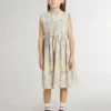 Vestido midi de algodón para niñas con estampado floral multicolor