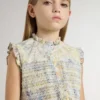 Vestido midi de algodón para niñas con estampado floral multicolor