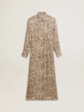 Vestido midi de mujer de mezcla de seda con estampado floral