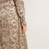 Vestido midi de mujer de mezcla de seda con estampado floral