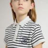 Vestido midi para niñas de mezcla de algodón a rayas con bordados