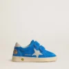 Young Ball Star en ante azul claro con estrella y lengüeta en el talón de nubuck gris