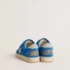 Young Ball Star en ante azul claro con estrella y lengüeta en el talón de nubuck gris