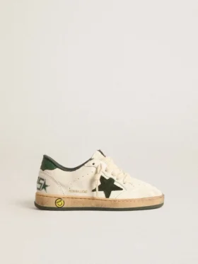 Young Ball Star en piel blanca con estrella de ante verde