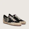 Zapatillas Ball Star LAB para hombre en ante negro con tachuelas y estrella de piel negra brillante