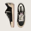 Zapatillas Ball Star LAB para hombre en ante negro con tachuelas y estrella de piel negra brillante