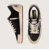 Zapatillas Ball Star LAB para mujer en ante negro con tachuelas y estrella de piel negra brillante